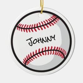 Honkbal Team Gepersonaliseerde NAAM Wit Rood Zwart Keramisch Ornament
