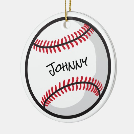 Honkbal Team Gepersonaliseerde NAAM Wit Rood Zwart Keramisch Ornament (Links)