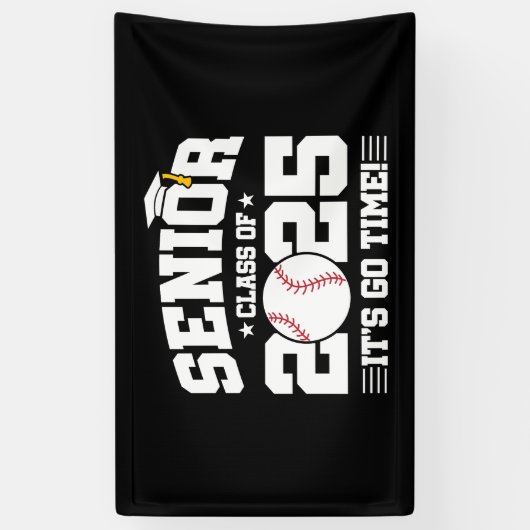 Honkbal Team Klasse van 2025 Afstuderen Senior 202 Spandoek (Verticaal)