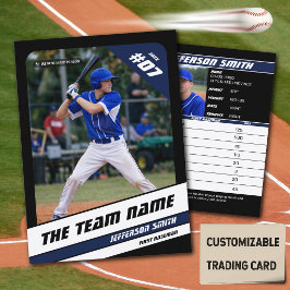 Honkbal Team Ruilkaart Sport Cadeau Blauw Contactkaartje