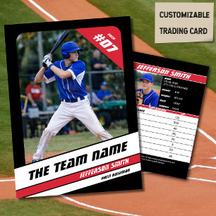 Honkbal Team Ruilkaart Sport Cadeau Rood Contactkaartje