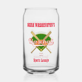 Honkbal Team Speler Sport Lounge Bier Kan Glas (Achterkant)