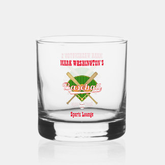 Honkbal Team Speler Sport Lounge Rocks Whisky Glas