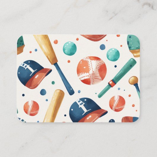 Honkbal Teddy Bear Boy Baby Showe Luier Raffle Informatiekaartje (Achterkant)