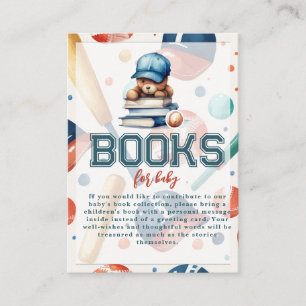 Honkbal Teddy Bear Waterverf boeken voor Baby Informatiekaartje