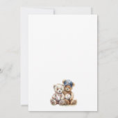Honkbal Teddy Bears Twins Baby shower Kaart (Achterkant)