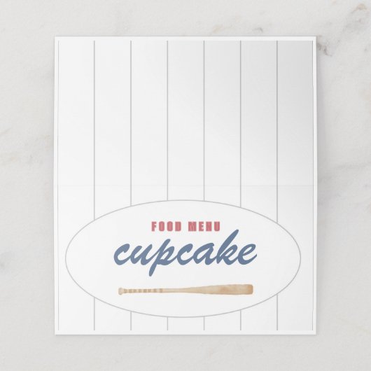 Honkbal Tent Menu Kaart (Buitenkant ongevouwen)