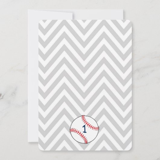 Honkbal thema 1e verjaardag uitnodiging (Achterkant)