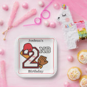 Honkbal Thema 2e Verjaardag Bat Ball Mitt Papieren Bordje (Feest)