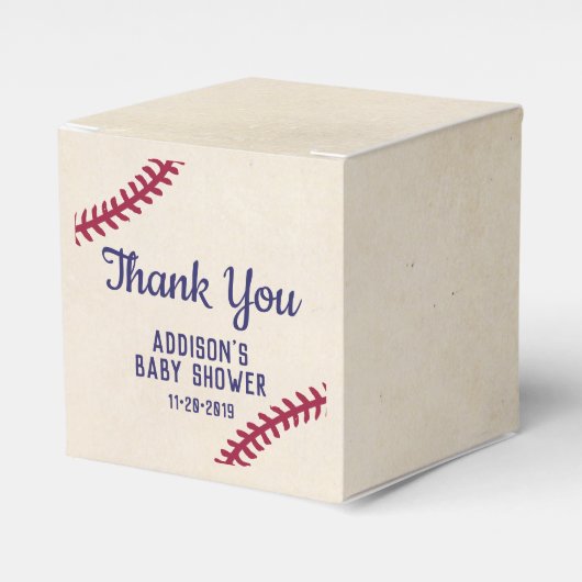 Honkbal Thema Baby shower Favor Box Bedankdoosjes (Voorkant Zijde)