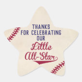 Honkbal Thema Baby shower Star Stickers (Voorkant)
