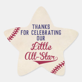 Honkbal Thema Baby shower Star Stickers