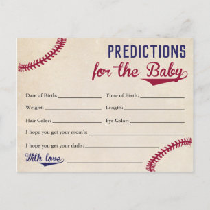 Honkbal Thema Baby Voorspelling Kaarten Baby Showe