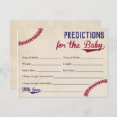 Honkbal Thema Baby Voorspelling Kaarten Baby Showe (Voorkant / Achterkant)