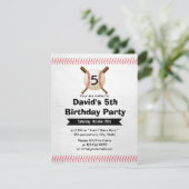 Honkbal Thema Boy 5e Verjaardag Party Kaart (Staand voorkant)