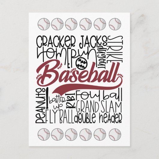 Honkbal Thema Briefkaart (Voorkant)