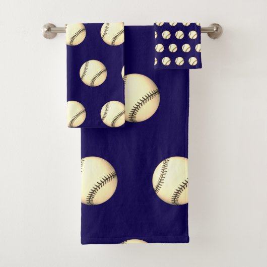 Honkbal Thema Donkerblauw Bad Handdoek (Insitu)