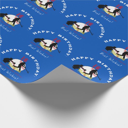 Honkbal Thema Gift Wrap HAMbyWG Cadeaupapier (Hoek)