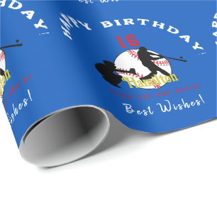 Honkbal Thema Gift Wrap HAMbyWG Cadeaupapier