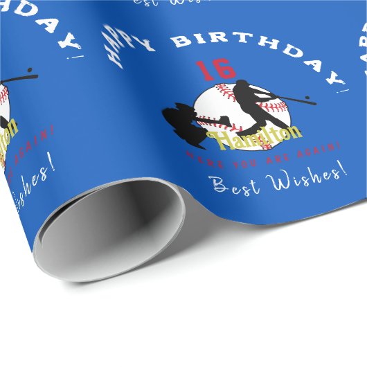 Honkbal Thema Gift Wrap HAMbyWG Cadeaupapier (Rol Hoek)