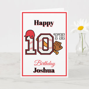 Honkbal thema Happy 10th Sport Verjaardag Groet Kaart