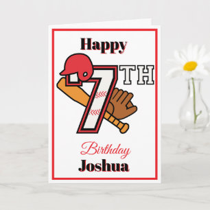 Honkbal thema Happy 7th Sport Verjaardag Groet Kaart