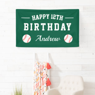 Honkbal thema Happy Birthday party custom Spandoek