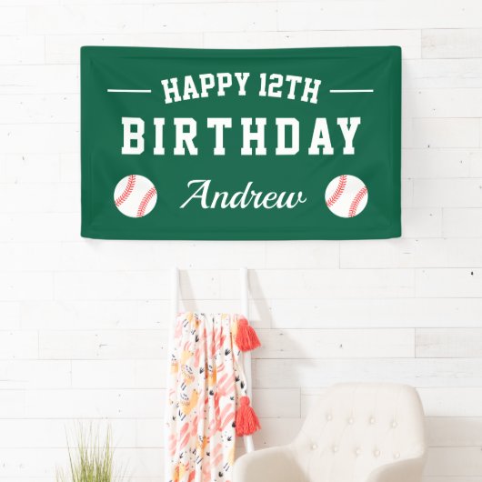 Honkbal thema Happy Birthday party custom Spandoek (Insitu)