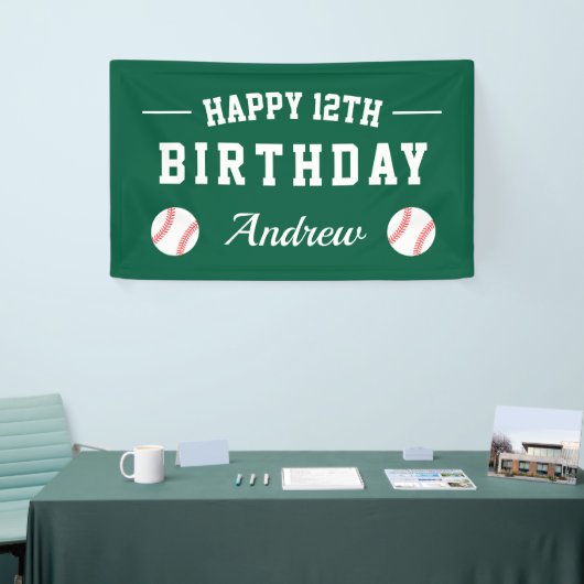 Honkbal thema Happy Birthday party custom Spandoek (Beurs)