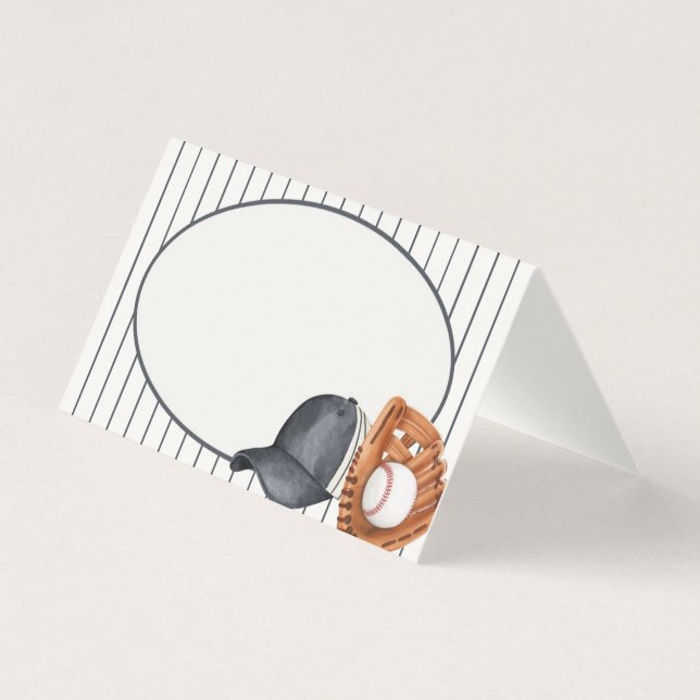 Honkbal Thema Home Run Buffet Plaats Kaarten (Voorkant)