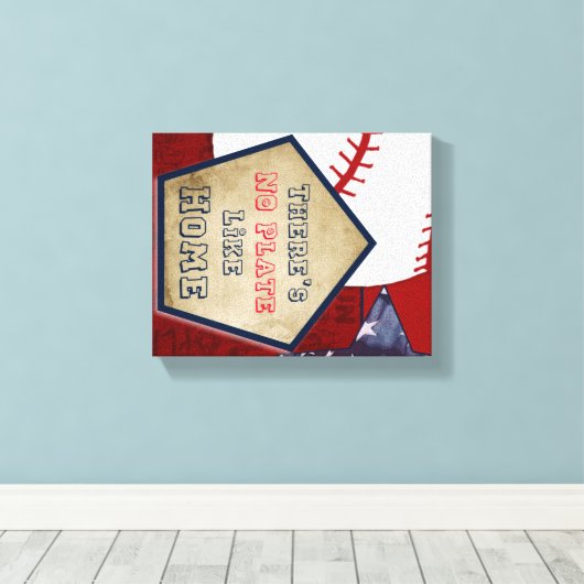 Honkbal thema jongens kamer decor canvas afdruk (Insitu (Houten vloer))