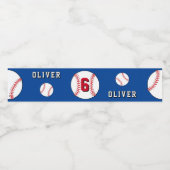 Honkbal thema Kids Verjaardagsfeest Waterfles Etiket (Enkel label)