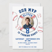 Honkbal thema Kids Verjaardagsfoto Kaart (Voorkant)