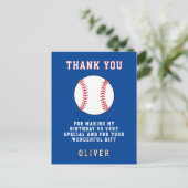 Honkbal Thema Kinderen Verjaardagsfeestje Bedankt Briefkaart (Staand voorkant)