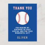 Honkbal Thema Kinderen Verjaardagsfeestje Bedankt Briefkaart (Voorkant)