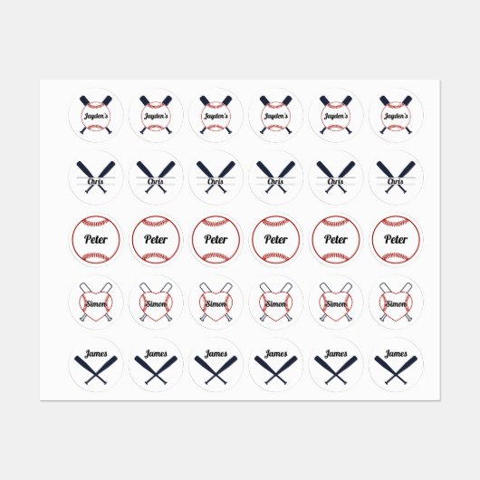 Honkbal thema. labels (Vel)