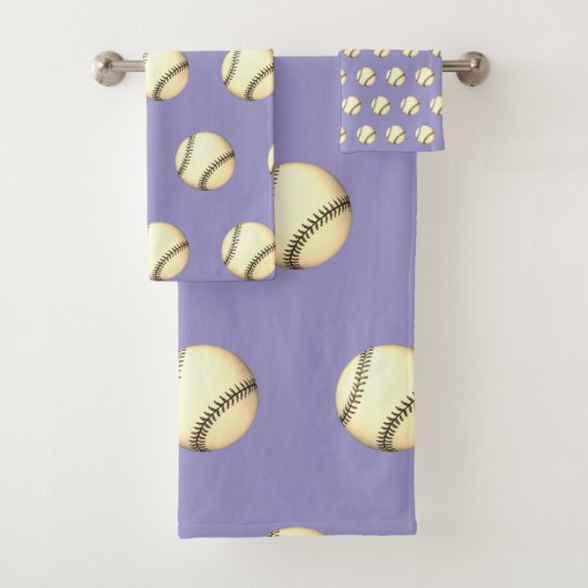 Honkbal Thema Lavendel Bad Handdoek (Insitu)