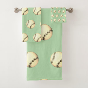 Honkbal Thema Lichtgroen Bad Handdoek