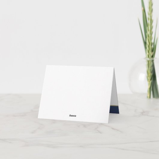 Honkbal Thema Party Elegant Navy Blauw en Goud Th Bedankkaart (Achterkant)