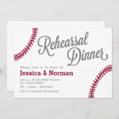 Honkbal thema repetitie Diner uitnodiging (Voorkant / Achterkant)