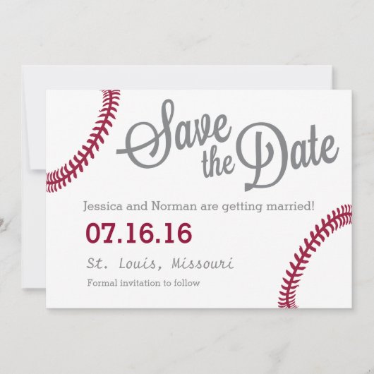 Honkbal thema Save the Date Kaart (Voorkant)
