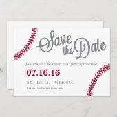 Honkbal thema Save the Date Kaart (Voorkant / Achterkant)