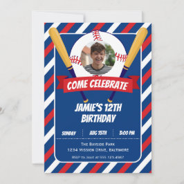 Honkbal Thema Sport Zomer Outdoor Verjaardagsfeest Kaart