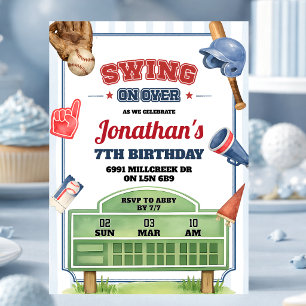 Honkbal Thema Swing On Over Verjaardag Kaart