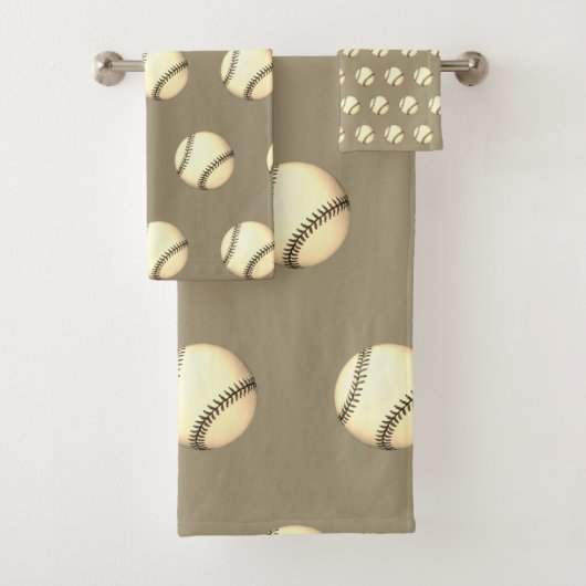 Honkbal Thema Taupe Bad Handdoek (Insitu)