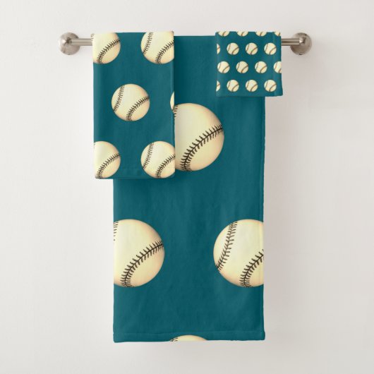 Honkbal Thema Teal Bad Handdoek (Insitu)