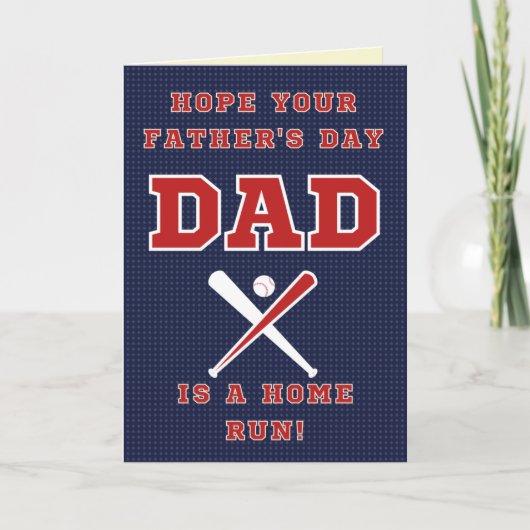 Honkbal Thema Vaderdag Kaart (Voorkant)