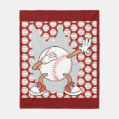 Honkbal thema voor speler op rood fleece deken (Voorkant)