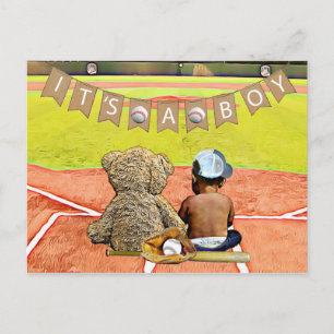 Honkbal Theme Boy's Etnische Baby shower Briefkaar Briefkaart