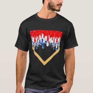 Honkbal thuisplaat Drip Jongens Ijs Amerikaanse Vl T-shirt